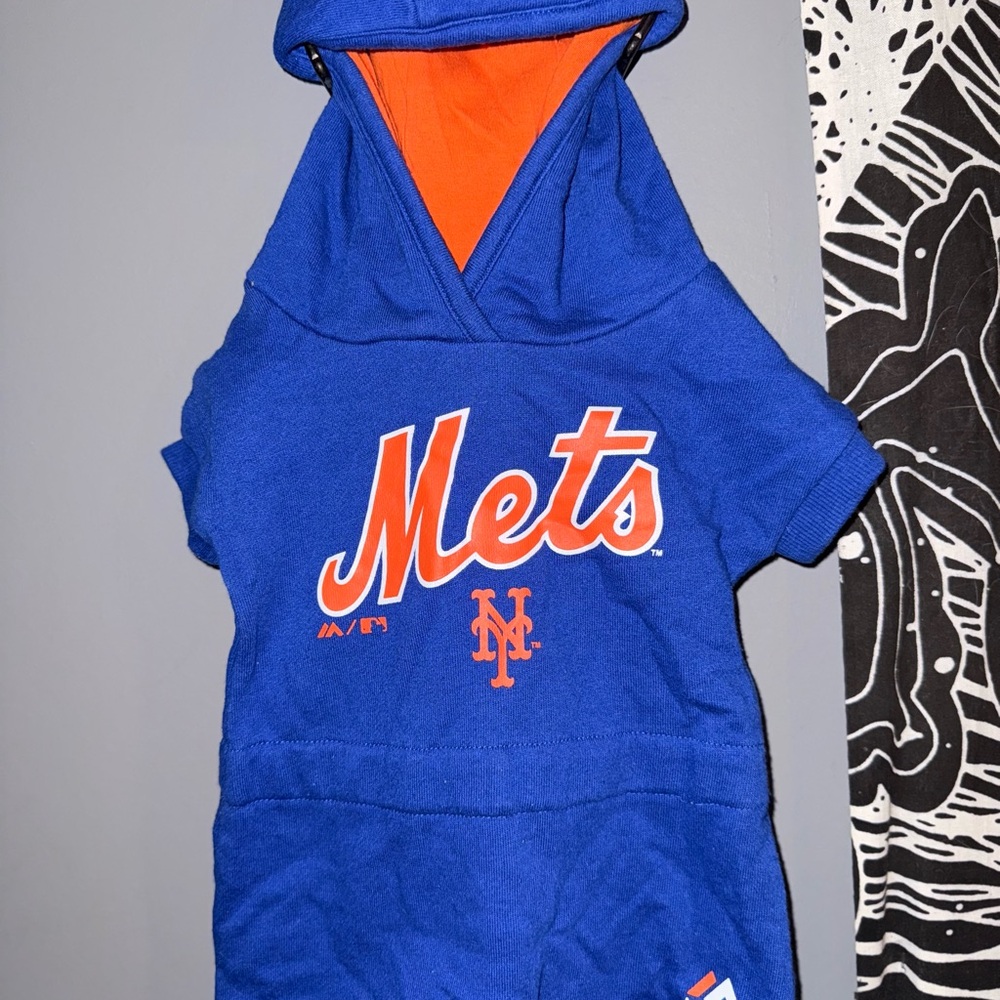 Majestic New York Mets Blue and Orange Hoodie Dress Baby 12M